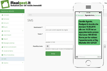 Invia messaggi sms direttamente dal gestionale immobiliare